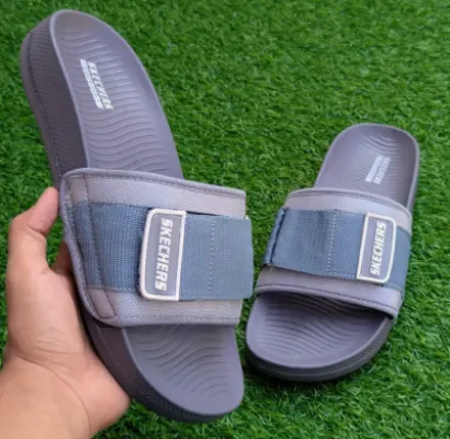 Men's Plain Rubber Slides — Grey — Slides & Slippers
