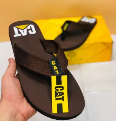 Men's Summer Slides — Brown & Yellow — Slides & Slippers