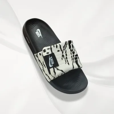 Men's Patterned Slides — Black & White — Slides & Slippers