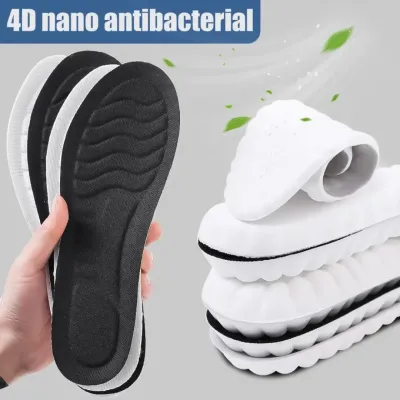 4D Nano Antibacterial Insoles — Black PU Leather — Insoles