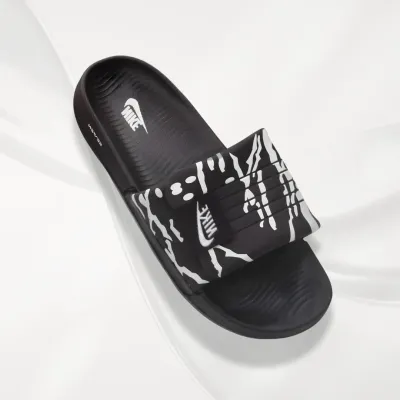 Men's Textured Slides — Black & White — Slides & Slippers