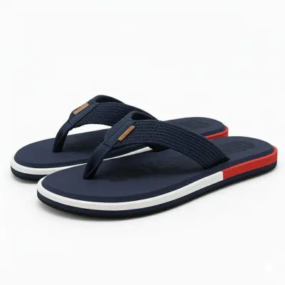 Men's Casual Rubber Flip Flops — Navy — Flip Flops