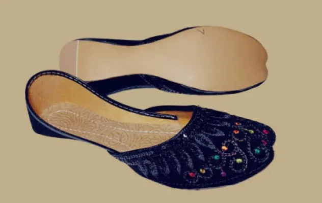 Black Velvet Khussa — Multicolour Sequin — Khussa