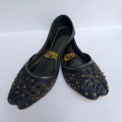 Black Khussa — Beaded Embroidery — Khussa